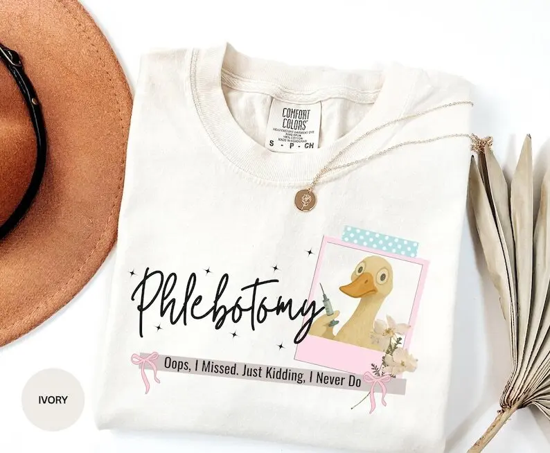 Phlebotomy Funny Goose  Shirt Gift, Graduation Phlebotomy Technician, Birthday Christmas, Oops I, Phlebotomist T-Shirt Tee