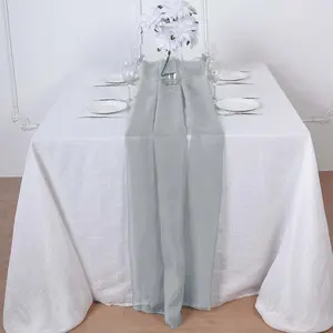 Chiffon Table Runner 6ft Silver - Lightweight Table Linen