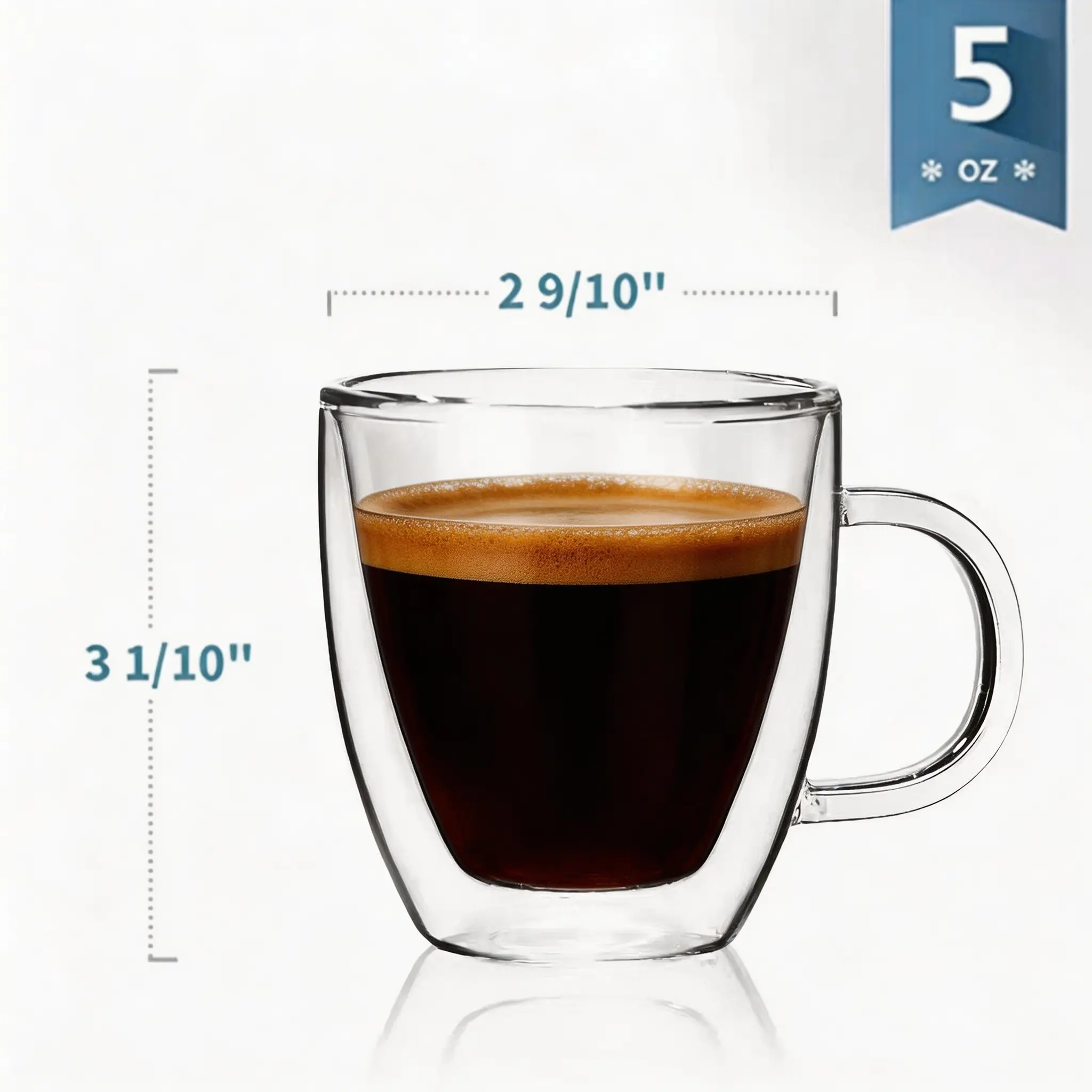 5oz Espresso Cups Set of 4, Small Double Wall Hand Blown Coffee Shots  Glass, Expresso Mugs,Tazas de Cafe Expreso, Perfect For Espresso Latte  Cappuccinos Tea Bag Juice Drinkware - TikTok Shop