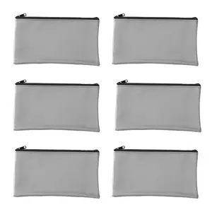 6 Pack Money Bag with Zipper, 11x6.1 inch Multi-purpose Cash Pouch, Bank Bag, Cash Bag, Check Wallet, Cosmetic Organizer
