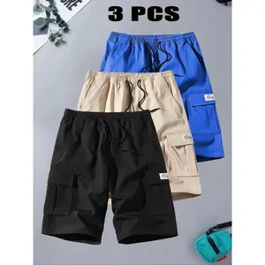Men's Camo Print Cargo Shorts, Casual Regular Fit Drawstring Waist Shorts for Daily Wear, Men's Bottoms for All Seasons, Menswear
