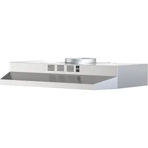 30 Inch Under Cabinet Range Hood, 300 CFM  & 45dB Quiet Vent Hood, Slim Stainless Steel Stove Hood for Kitchen & Apartments, 2-Speed Exhaust Fan, Ducted/Ductless Convertible