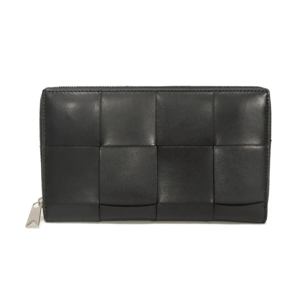 Pre-owned BOTTEGA VENETA Calfskin Small Leather Goods Cassette Calf Leather Long Wallet