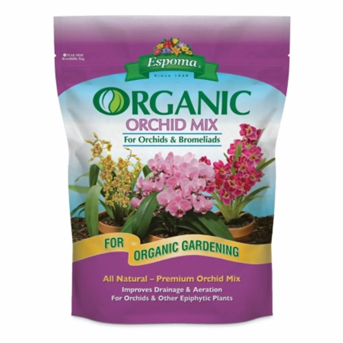Espoma Organic Orchid Mix - 4 Qt Organic Fertilizer with Mycorrhiza, Drainage Aid for Orchids, Epiphytic Plants to Boost Drainage & Aeration, For Orchids & Other Epiphytic Plants