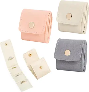 Sicbumi 3PCS Travel Jewelry Pouch, Mini Jewelry Roll Bag with Buckle, Jewelry Travel Jewelry Bag, Portable jewelry Organizer for Earrings, Rings, Necklaces