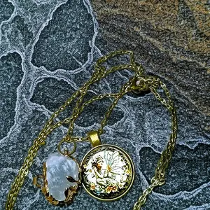 Celestite Heaven Stone Necklace with Fairy Angel Pendant, Crystal Jewelry for Women