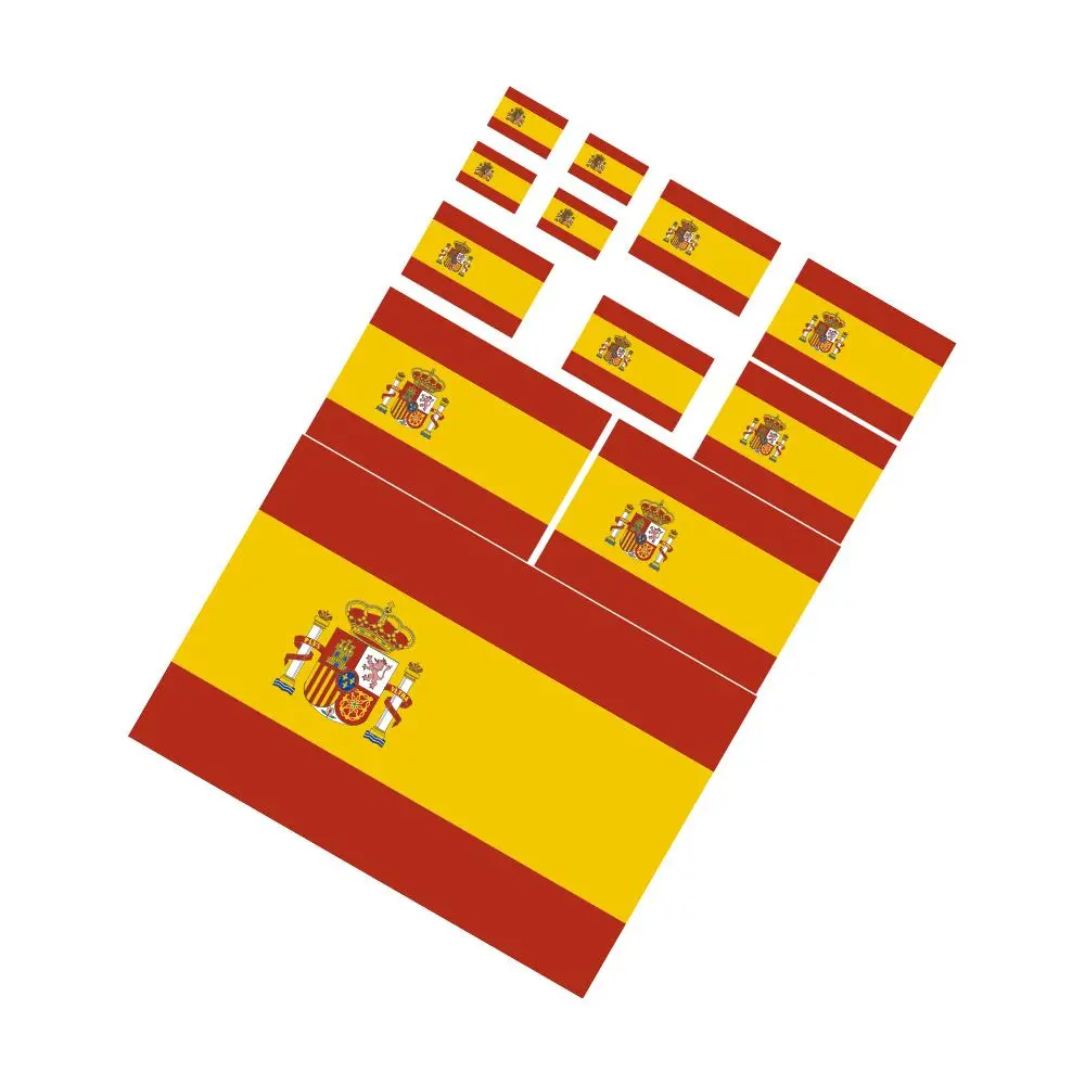 Spain Spanish Flag Stickers Car Window Side Door Bumper Decal Sticker Waterproof Vinyl Decal Car Decoration Styling Accessories