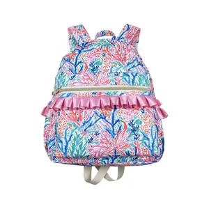 Cute Floral Round Backpack - Lightweight Pink Spring Trendy Kids' Fashion Accessory Bag, BA0185, Cute Backpack