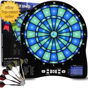 Electronic Dart Board,13 Inch Illuminated Segments Light Based Games Electric Da