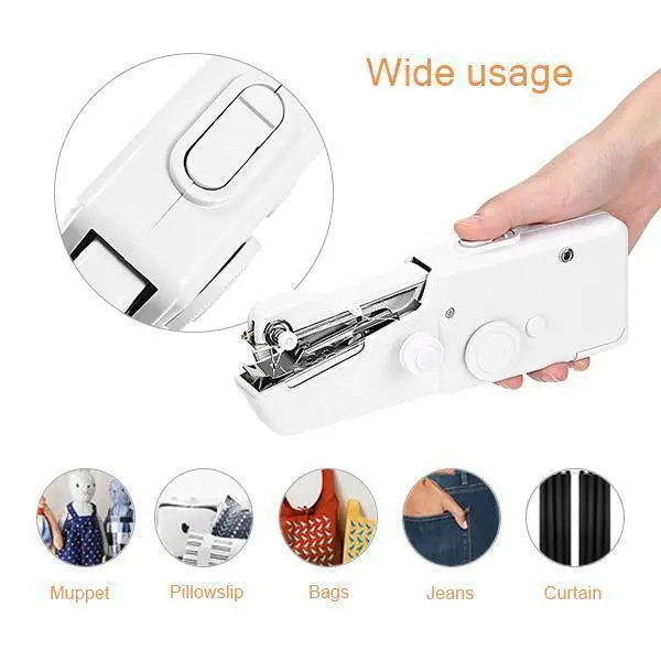 Portable Handheld Sewing Machine - Beginner & Home Sewing Machine for Adults, Plastic-Body with Electronic Components, Essential for Quick Fabric Repairs & Small Stitching Tasks