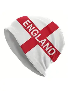England Football Fan Beanie, St George's Cross Flag Hat, World Cup Soccer Support Cap