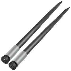 VEVOR Hay Spear Spears 49 Hay Bale Spear Spike, 4000 lbs Capacity Quick Attach Square Hay Bale Spears, 2 Pics Black Bale Forks, Bale Hay Spike with Hex Nut Sleeve for Buckets Tractors Loaders