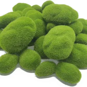 20 Artificial Moss Rocks, Realistic Moss Balls, Ultrafine Fiber Artificial Greenery Decorative Stones, Home Decoration, Vase Filler, Table Accent, Wedding & Party Decor, Artificial Plants