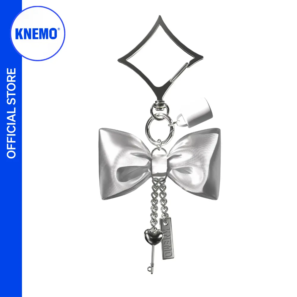 [KNEMO Official] Lockette Ribbon Keychain - Cute Women's Bag Charm with Belt Clip for Liplocks, Lip Accessories, Keychains For Women, Cute Keychains