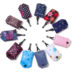 Foldable Reusable Grocery Shopping Tote Bags, 6 Pack Eco-friendly Travel Recycle Shopping Bags Folding to Fit in Pocket, Waterproof and Machine Washable