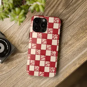 Mackenzie Childs Red and White Check Phone Case for iPhone