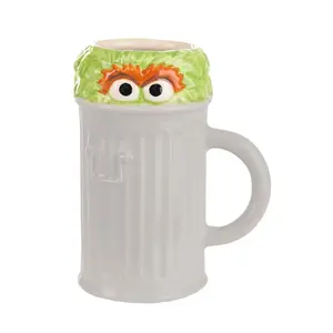 Sesame Street Oscar the Grouch Trash Can Molded Mug