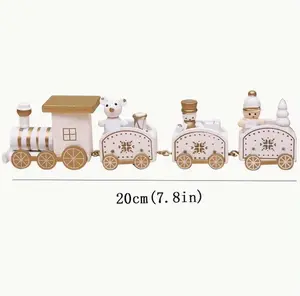 1pc Christmas Train Ornament, Wooden Statue Art Craft, For Bookshelf Home Living Room Office Cafe Decor, Room Tabletop Display Entryway Decor, Winter Christmas New Year Decor