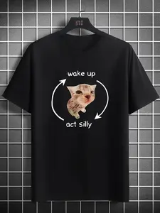 Men's _Wake Up  Act Silly_ Graphic T-Shirt with Pl