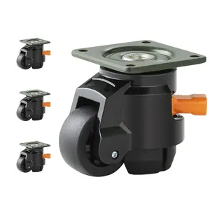 VEVOR Leveling Casters, 4-Pack Heavy Duty 360 Swivel Caster Wheels Hold up to 1100 lbs Load, 2 inches Caster Diameter, Adjustable Casters with Upgraded Handle Design and Feet for Workbench Machine