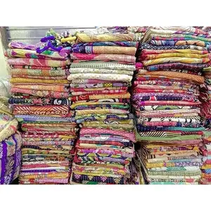 Indian Wholesale Kantha Quilt 1 count Tribal Kantha Quilt  Handmade Blanket Patch Kantha Throw Hippie Bohemian Old Saree Made