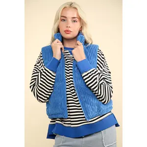 Zig-Zag Padded Corduroy Puffer Jacket
