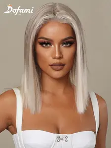 13x6 Lace Front Wig, Short Straight Hair, Free Parting, Handwoven Breathable Net Cap, Ideal for Daily Wear or Music Festivals, Synthetic Lace Front, Synthetic Lace Wigs