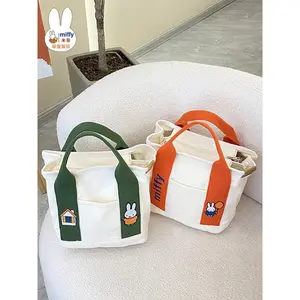 Miffy Rabbit Kawaii Cartoon Canvas Large-Capacity Single-Shoulder Handbag New Style Cute Anime Portable Travel Bag