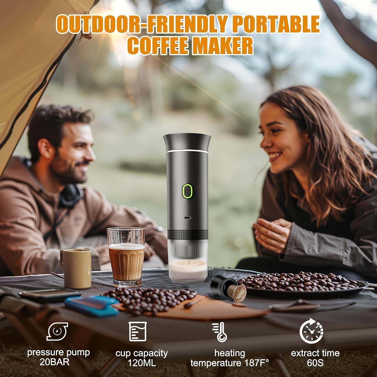 Travel Coffee Maker 3-in-1 | Portable Espresso Machine for Camping & Outdoor | Fast Brew in 60 Seconds