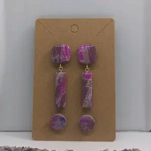 Marbled purple stud dangle and stud set