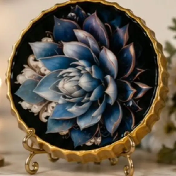 Blue Flower Centerpiece - Decorative Table Centerpiece for Home, Wedding, Dining Table Decor