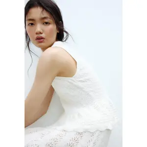 H&M Pointelle-knit peplum top