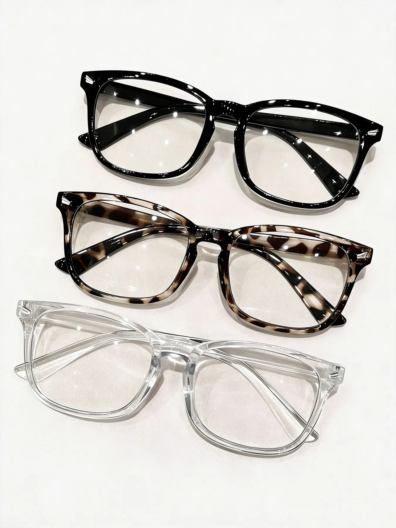 Unisex Anti-Blue Light Eyeglasses Set, Comfortable Lightweight Design, Daily Wear Essential, Plastic Frame, All Seasons Use, FDA Approved, Minimalist Square Frame, Square Frames Eyeglasses, Stylish Protective Glasses