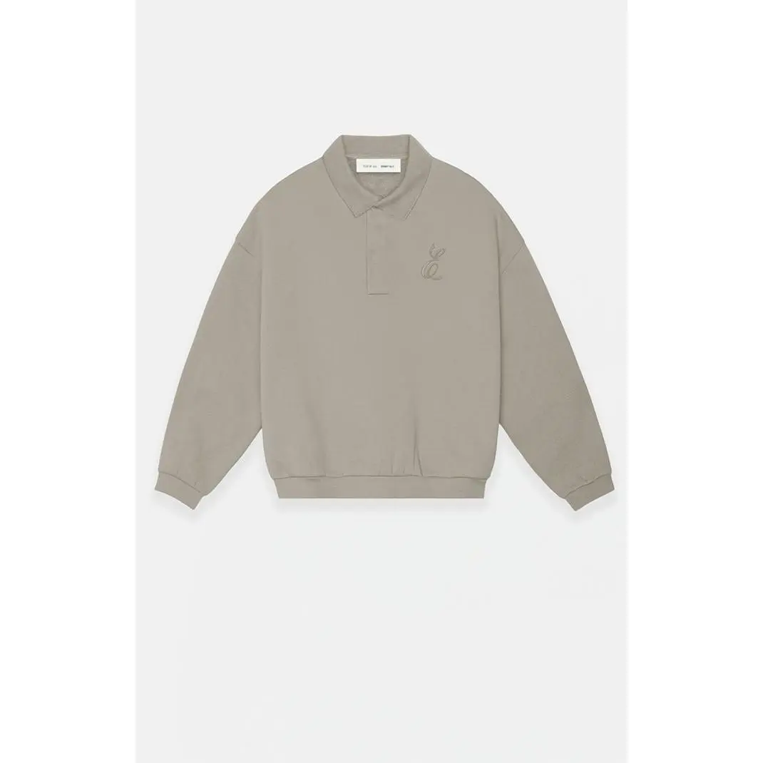 Fear of God ESSENTIALS Men's Smoke Grey Classic Polo Sweatshirt