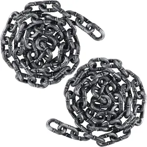 2 count Halloween Plastic Chain, 6 FT Halloween Props  Chains, Plastic Chain Links Creepy Costumes Accessories Haunted House Decor