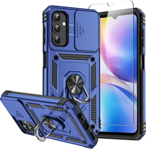 Galaxy A14 5G Phone Case,Samsung Galaxy A14 5G Case,with Screen Protectors and Camera Cover,[Military Grade] 16ft.Drop Tested Cover with Magnetic Kickstand Protective Case for Samsung A14 5G, Blue