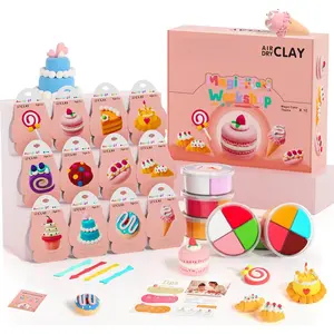Air Dry Clay Kit - Cake Themed, Modeling Clay for Kids, Dessert DIY Model Magic Clay with Tools and Tutorials, 12 Boxes Molding Clay, Ultra Light, Soft & Non-Sticky, Arts and Crafts Gifts for Kids
