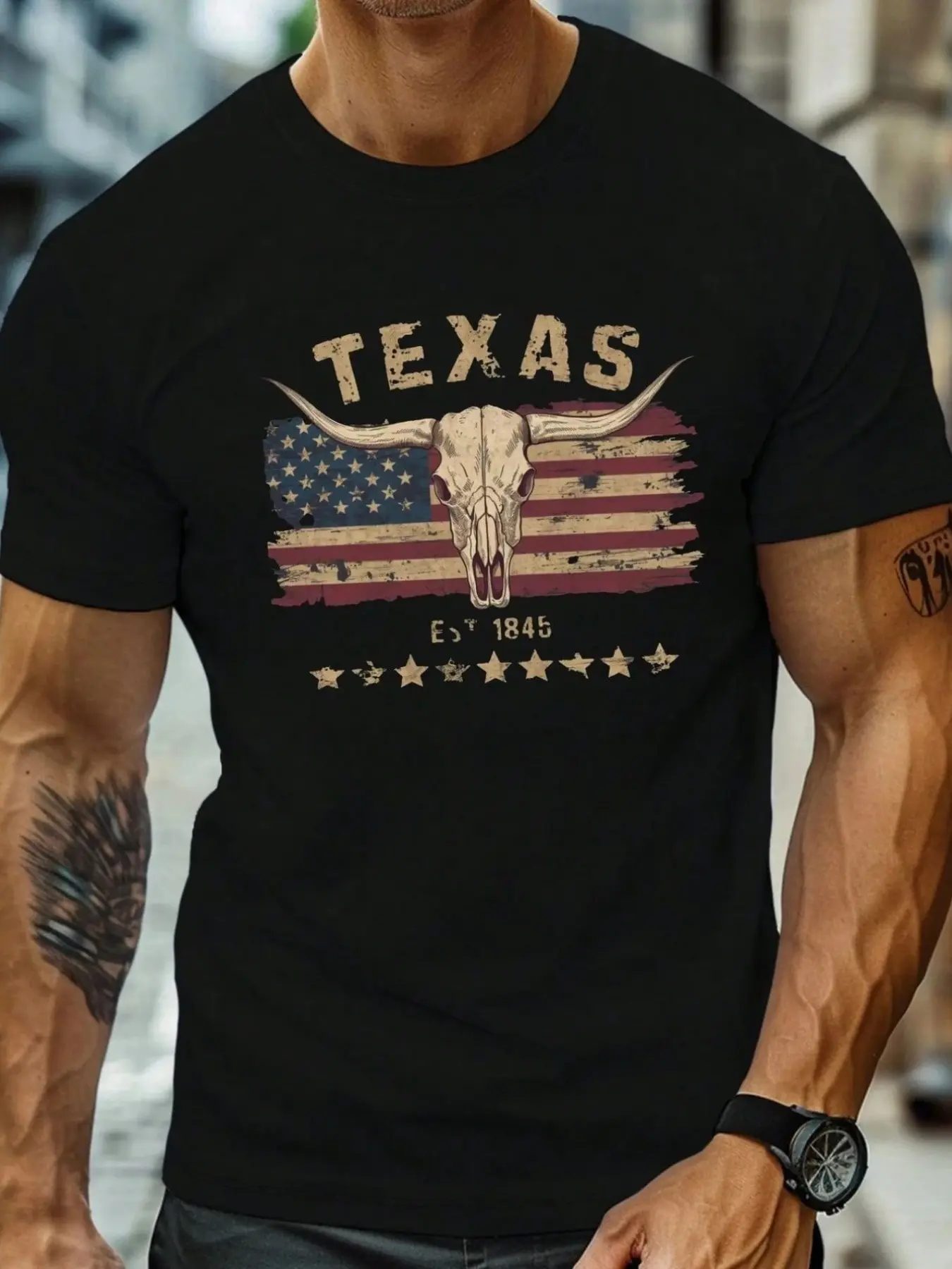 Men's Casual Round Neck T-Shirt, Trendy Print, Regular Fit Short Sleeve Top, Summer Wear, Daily Fashion Pairing