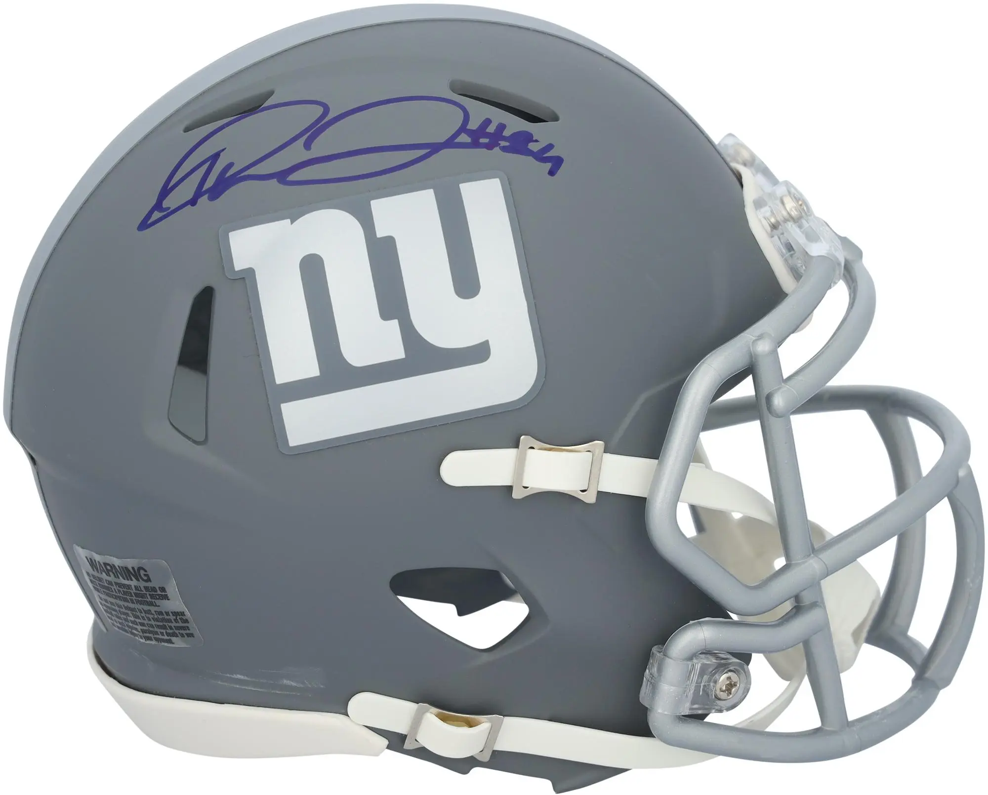 Theo Johnson New York Giants Autographed Riddell Slate Speed Mini Helmet - Fanatics Authentic Certified