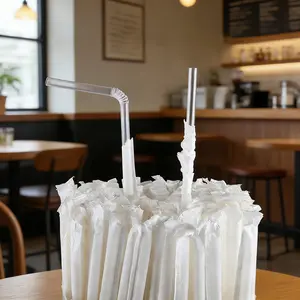 300 individually wrapped straws, boxed disposable plastic straws, black, suitable for coffee, protein shakes, juice, hot chocolate, etc. Transparent straws, individually wrapped;