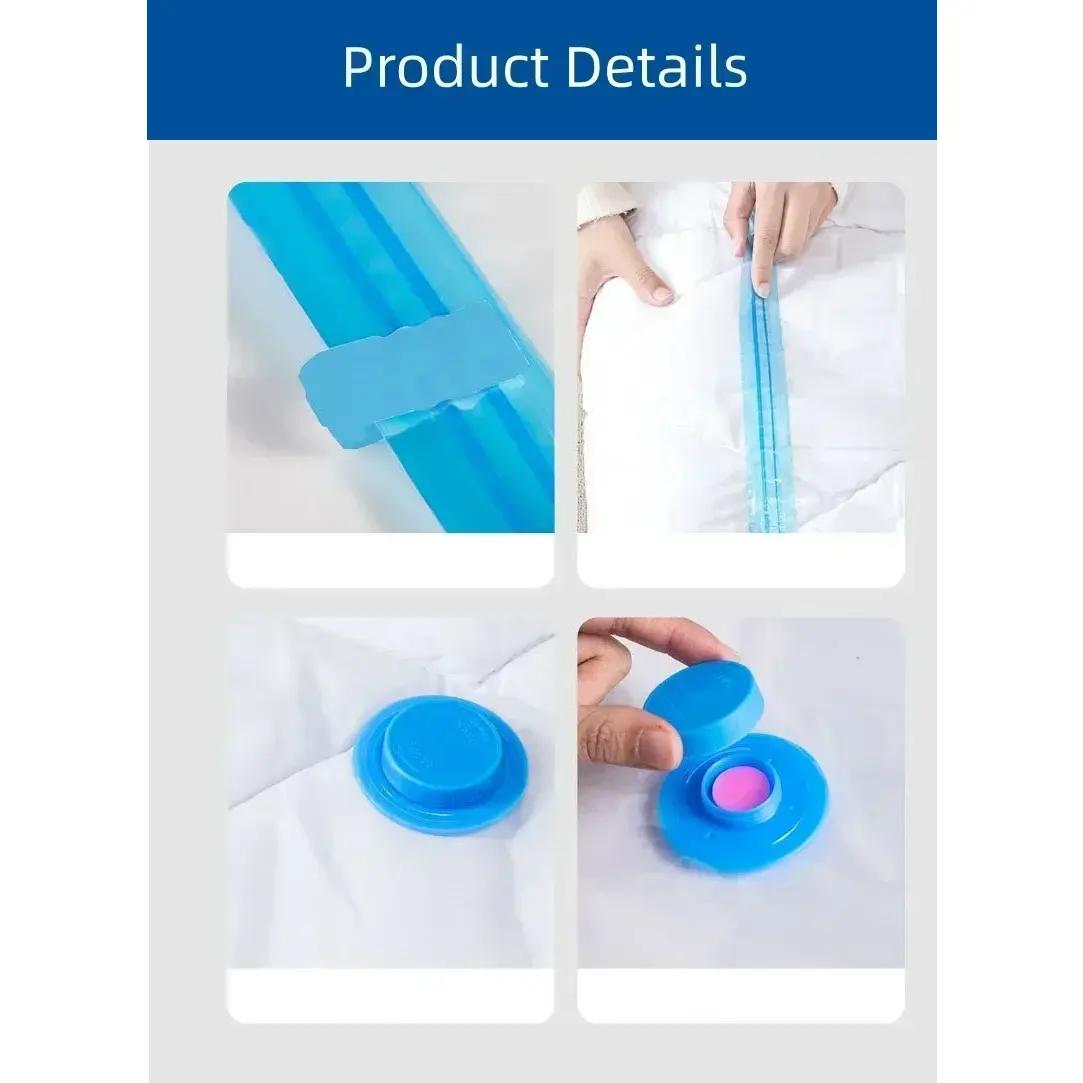 6PCS Vacuum Bag With Valve or Pump for Clothes Storing Large Plastic Compression Empty Bag Travel Accessories Storage Container