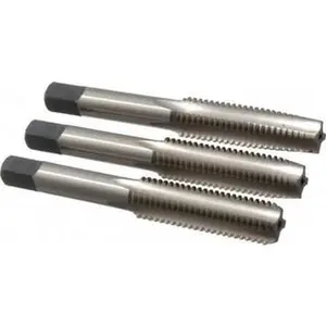 Cleveland 3-Piece Metric Twist Drill Tap Set - Right Hand, 4-Flute, Bottoming Plug & Taper, High-Speed Steel, Bright Finish, 3.375" OAL, C54692
