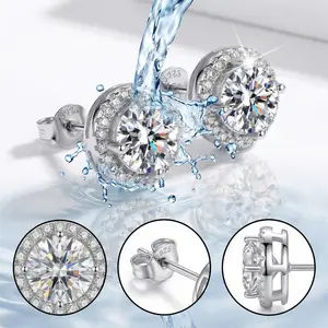 [S925 Sterling Silver] High-Quality Moissanite Stud Earrings — New Arrival | Elegant & Classic Design | Ideal Accessory for Men & Gift for Women | Unisex Holiday Jewelry | 14K Gold-Plated, Cubic Zirconia-Set Studs | Hypoallergenic Material