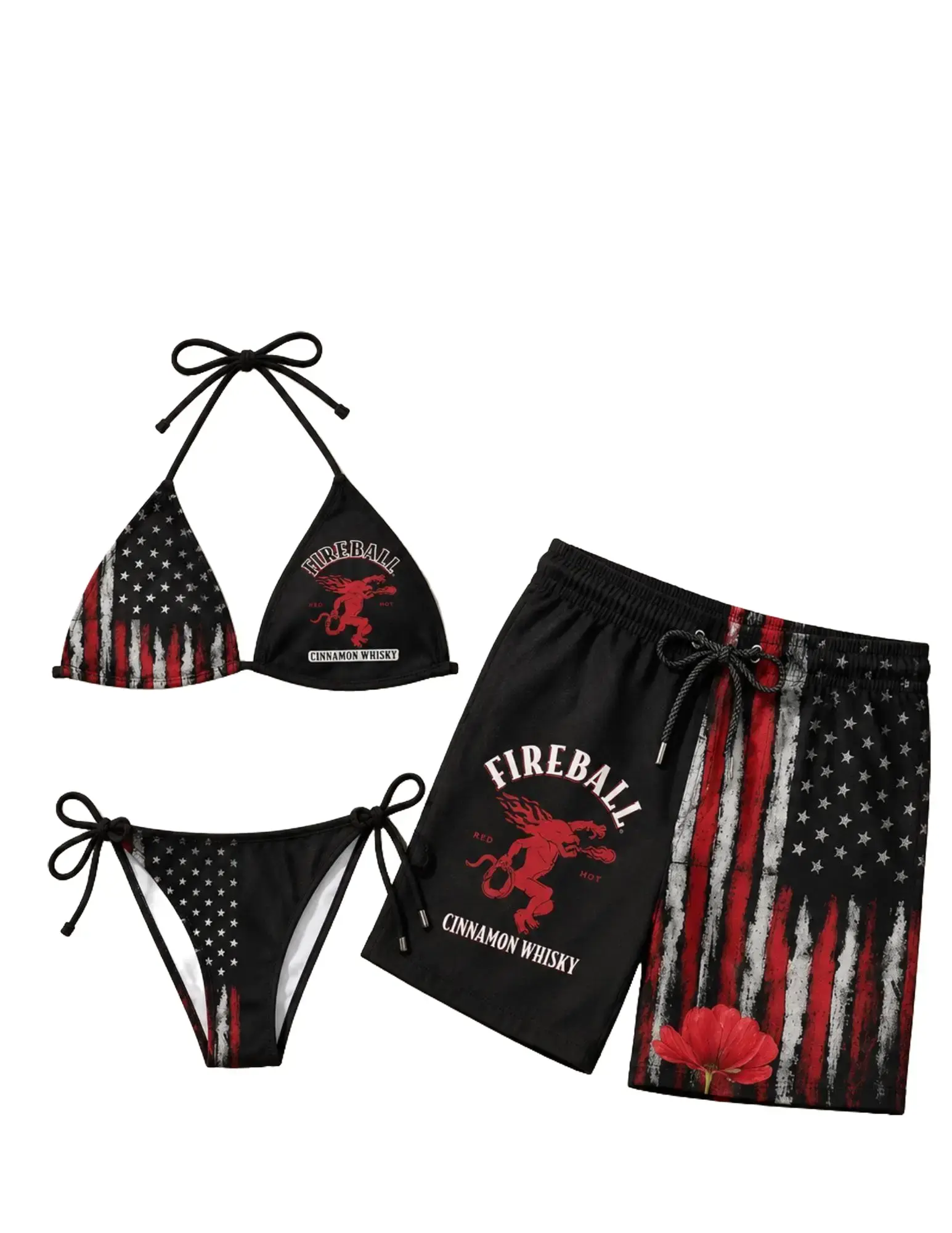 Women’s Gothic Punk Y2K Bikini Set – Harajuku Emo Letter Print Swimsuit, Retro 90s Alternative Beachwear
