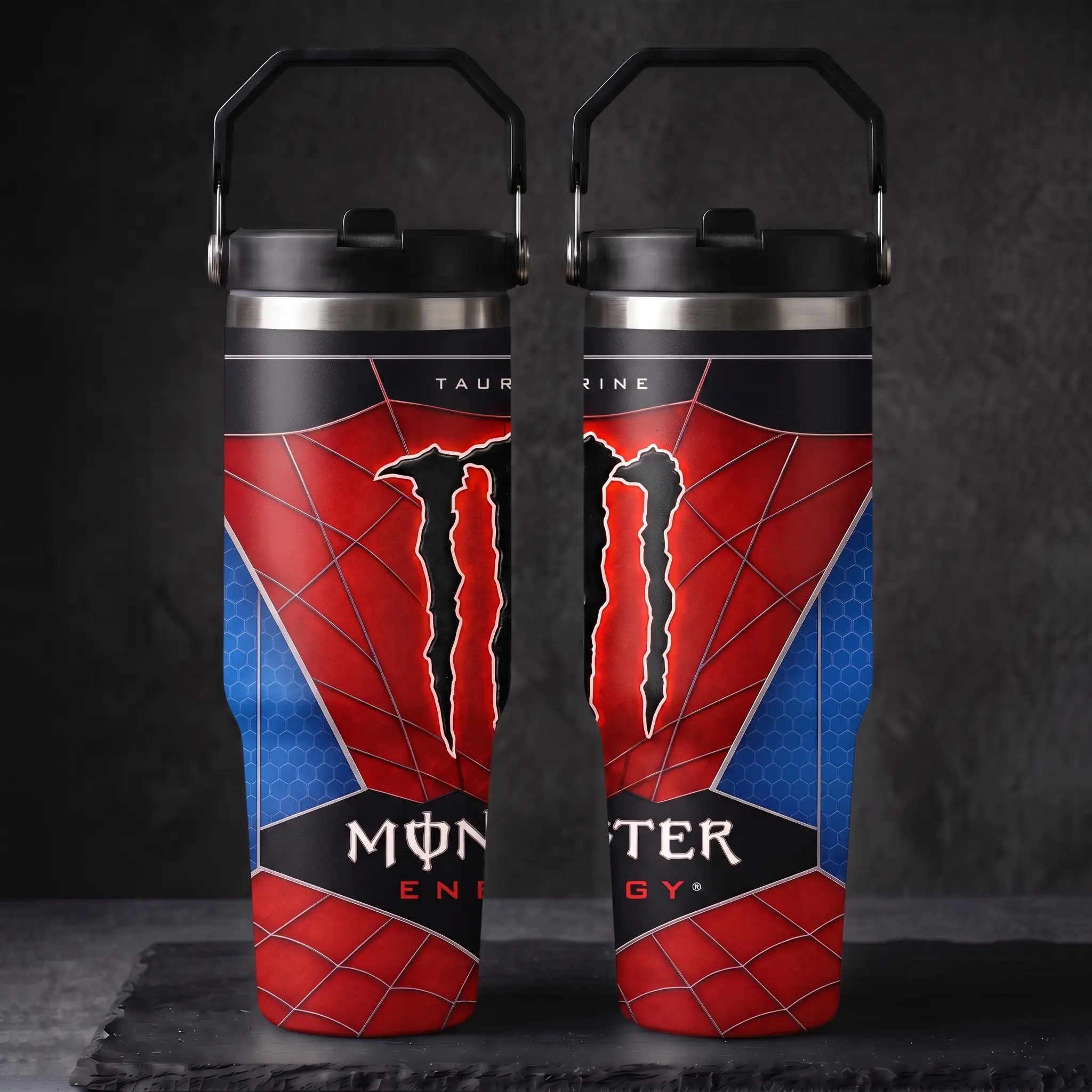 Limited Version Tumbler SpiderXMons Energy Drink 40oz/30oz Tumbler with Handle, New Brand Day Spider Lover Cup, Gift for fans