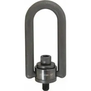 American Drill Bushing 4,000 Lbs. Load Capacity, 3-1/2 Inch Wide x 6.87 Inch High x 4 Inch Opening, Extra Duty Center Pull Hoist Ring 5/8-11 Thread Size, 1 Inch Thread Length, 1 Inch Radius, 1-1/2 Inch Chuck Height 33604