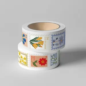 500Pcs Floral Stamp Sticker Roll, Decorative Sticker, Floral Pattern Sticker - Sealing Decals for DIY Crafts Laptop Water Bottle Notebook, Birthday Gift