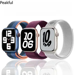 Applicable to AppleP Apple iWatchS109SE Breathable Nylon Braided S11 Loop Velcro Ultra Strap