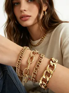 Punk Style Vintage Bracelet Set, Unisex Zinc Alloy Chain Design, Perfect Gift for All Seasons, Ideal for Friends and Family