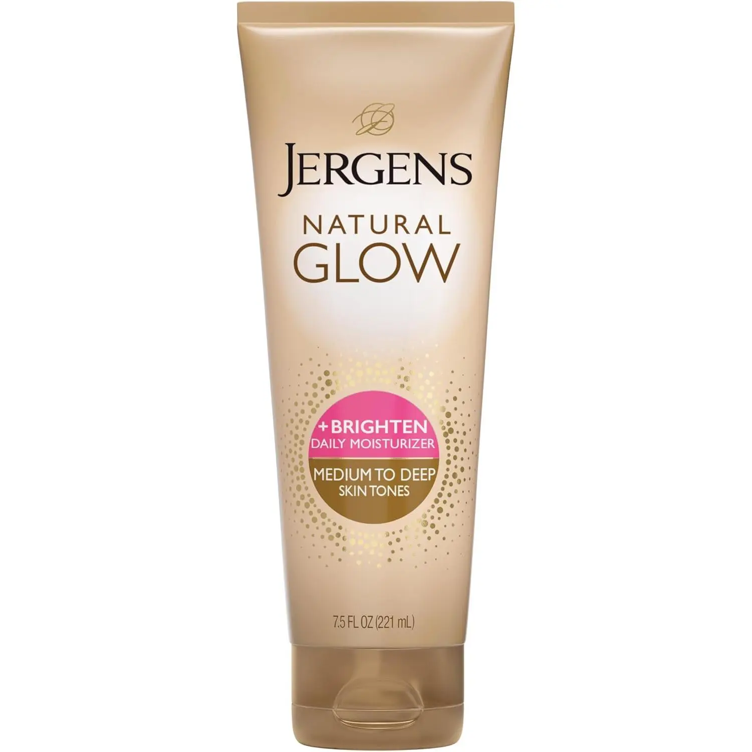 Jergens Natural Glow Self Tanner Body Lotion, Sunless Tanning, Medium to Deep Skin Tone, Daily Moisturizer with Coconut Oil, Vitamin E and Antioxidants, 7.5 Oz